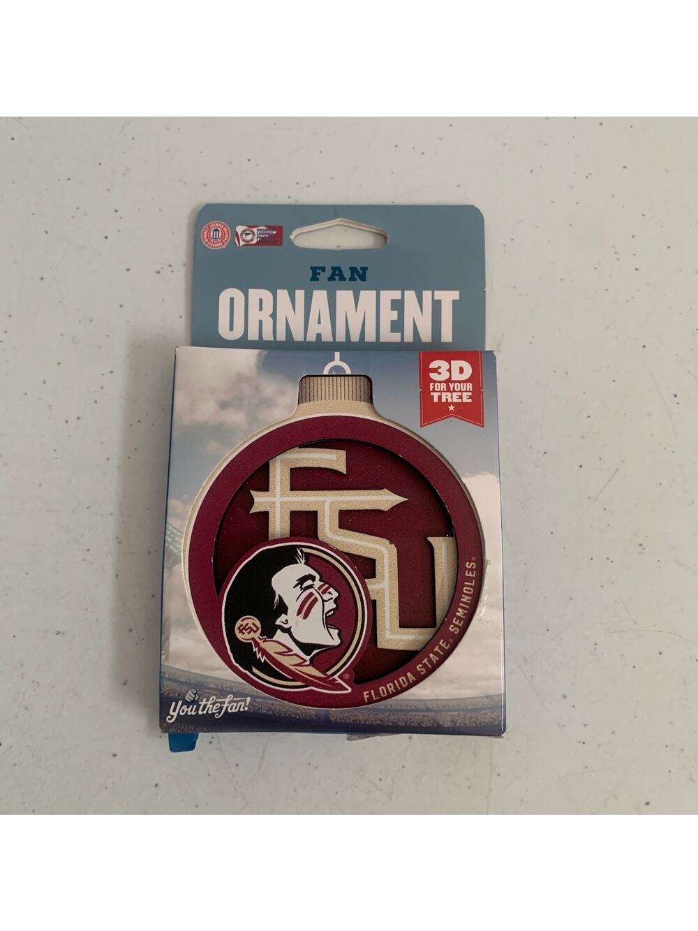 YouTheFan Florida State Seminoles 3D Logo Series Ornament Brand New